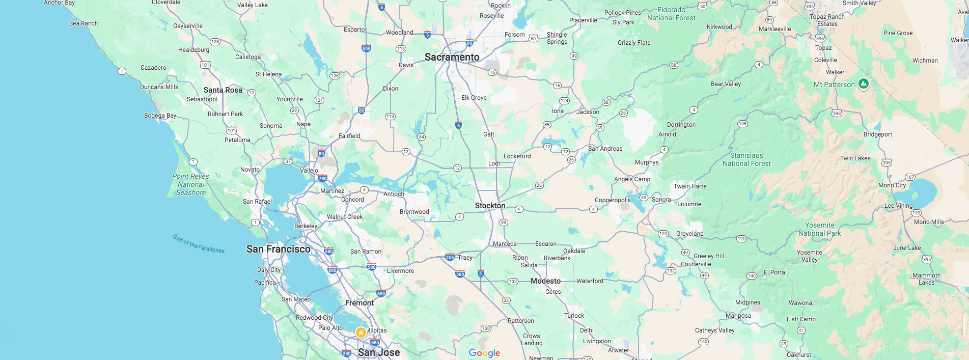 Map of Central California Blast Web Design